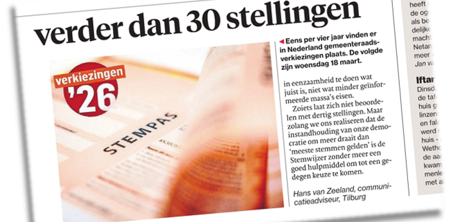 Een knipsel uit het Brabants Dagblad